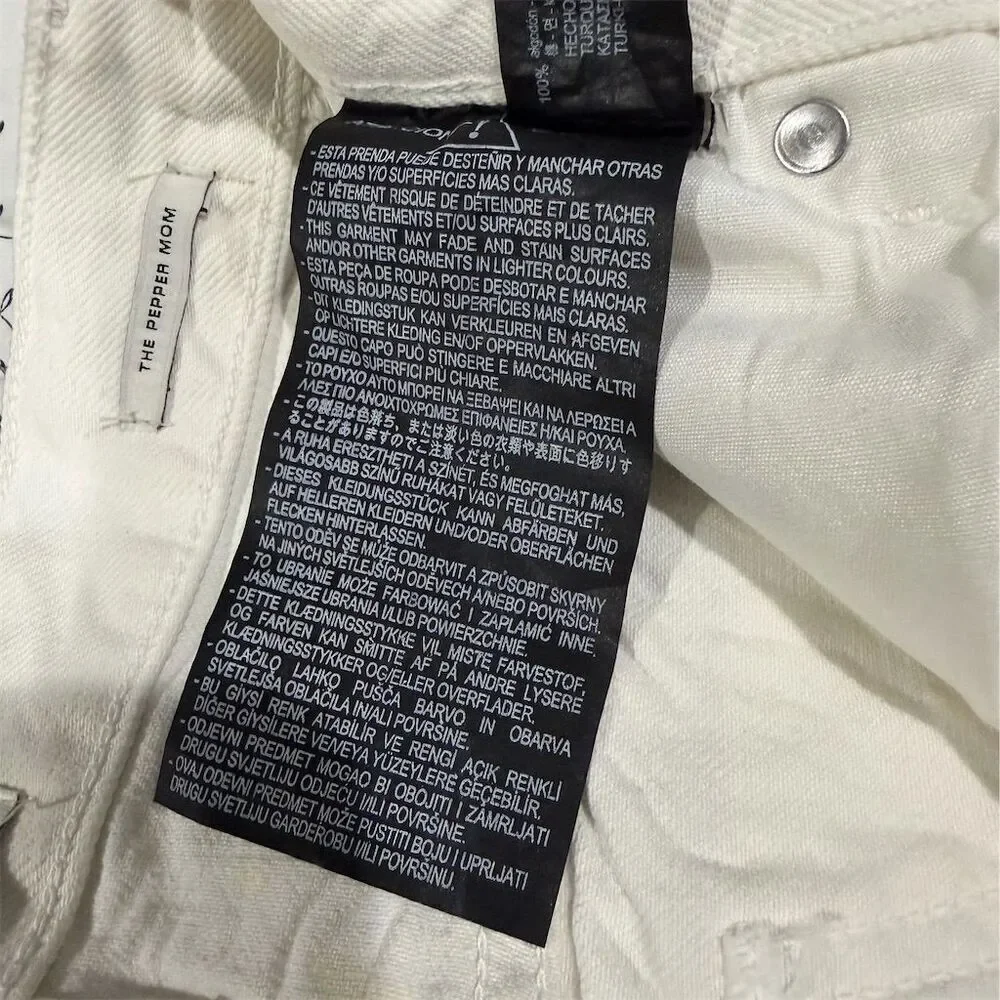ZARA Women's White Ripped Straight Leg Jeans Size 2 High Rise - Picture 4 of 7